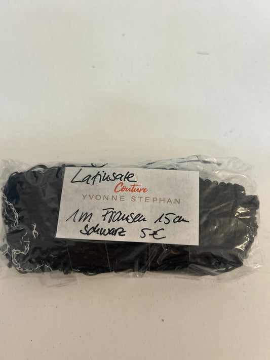 Fransen, schwarz (1m x 15cm)
